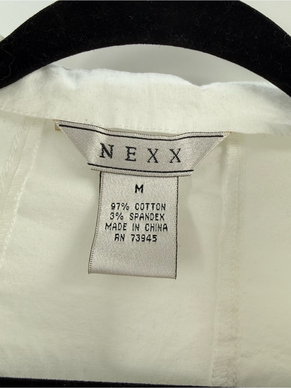 NEXX White Peplum Blouse Bell Sleeve Stretch Cotton Button Front Medium - Picture 8 of 8